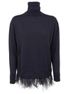 P.A.R.O.S.H FEATHER TRIM SWEATER,10671060
