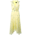 SALONI Yellow Rita Floral Midi Dress,2441963866144948453