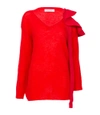 VALENTINO Red Ruffle Sweater,2371369765101764327