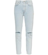 HERON PRESTON Blue Bleach Distressed Jeans,2390514754529868534