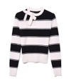 MARC JACOBS Ivory Multicolor Long Sleeve Tie Neck Sweater,210000034322