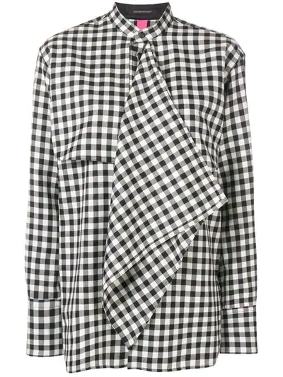 Y's Gingham Check Shirt In Black