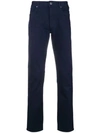 Emporio Armani Slim-cut Tailored Trousers In Blue