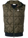 MONCLER MONCLER QUILTED PADDED VEST - GREEN
