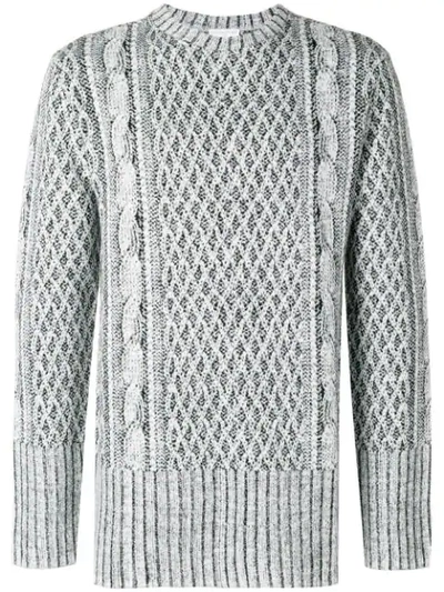 Ih Nom Uh Nit Cable Knit Effect Sweater In Black/offwhite