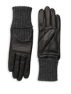 AGNELLE Cecelia Leather Knit Gloves