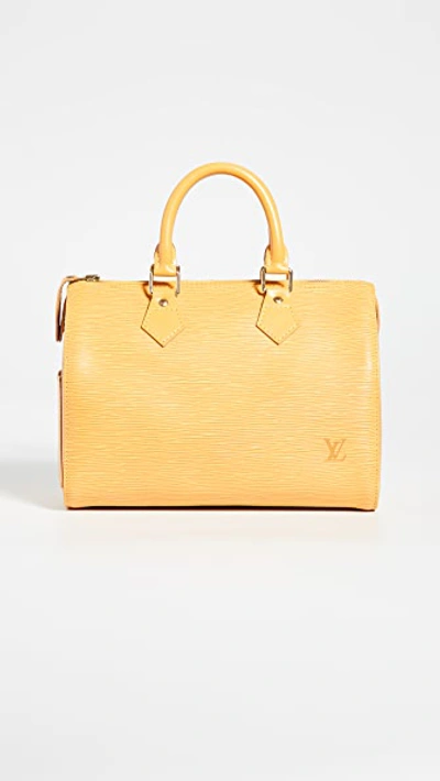 Pre-owned Louis Vuitton Epi Speedy 25 Bag In Yellow