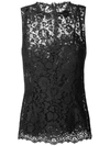 Dolce & Gabbana Cordonetto-lace Sleeveless Tank Top In Black