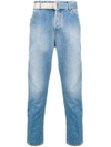 OFF-WHITE BELTED STRAIGHT-LEG JEANS