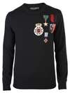 DOLCE & GABBANA BLACK EMBROIDERED SWEATER,10672063