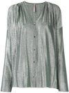 INDRESS INDRESS DRAPED V-NECK BLOUSE - GREEN