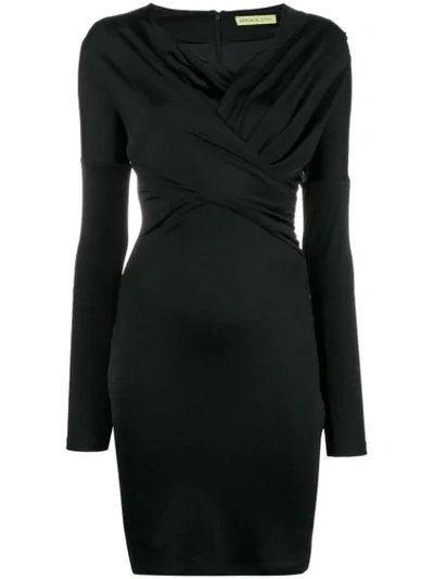 Versace Jeans Long-sleeve Fitted Dress In Black