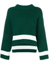 Alexander Mcqueen Striped Ribbed Wool And Cashmere-blend Sweater In Green