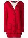 BOUTIQUE MOSCHINO BOUTIQUE MOSCHINO ILLUSION KNIT SHIRT-DRESS - RED