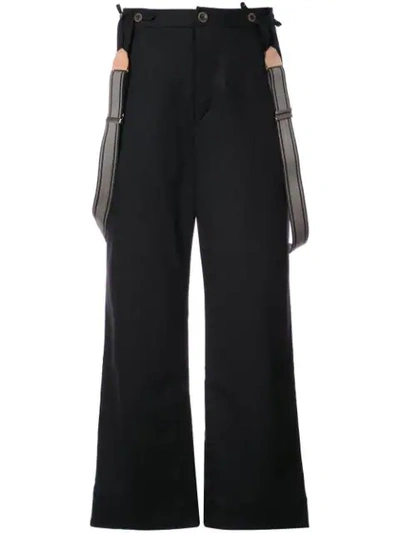 Individual Sentiments Wide Leg Trousers In Black