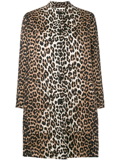 Ganni Woman Leopard-print Cotton-twill Jacket Animal Print