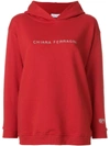 CHIARA FERRAGNI CHIARA FERRAGNI OVERSIZED LOGO HOODIE - RED