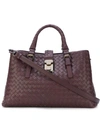 BOTTEGA VENETA DARK BAROLO INTRECCIATO CALF SMALL ROMA BAG