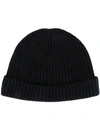 N•PEAL RIBBED-KNIT CASHMERE BEANIE