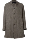 Lardini Single Breasted Checked Coat In Brown