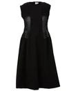 Comme Des Garçons Beaded Panel Flared Dress In Black