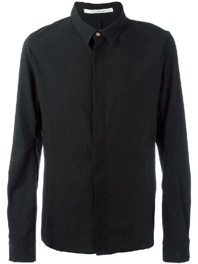 Individual Sentiments Concealed Fastening Shirt In Black