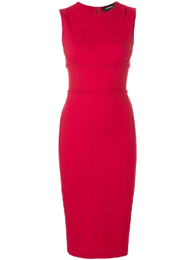 Dsquared2 Fitted Midi Dress In Red