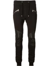 BALMAIN BIKER SKINNY TRACK TROUSERS