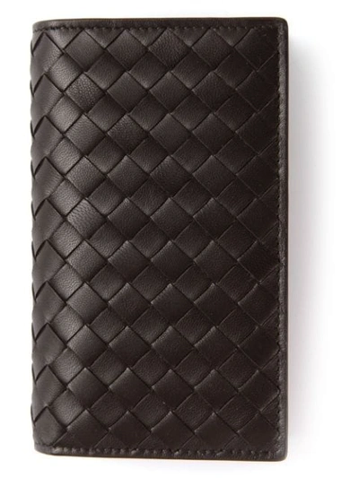 Bottega Veneta Intrecciato Weave Wallet In Black