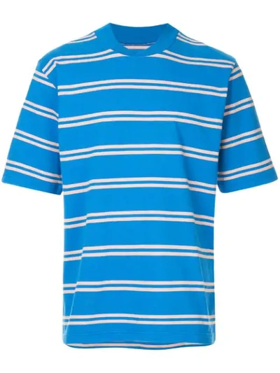 Sacai Casual Striped T-shirt In Blue
