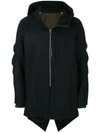 DEVOA DEVOA HOODED JACKET - BLACK