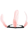 PRADA PRADA FEATHER EMBELLISHED HAIRBAND - BLACK