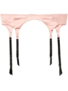 Fleur Du Mal Satin Garter Belt In Nude & Neutrals