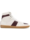 Saint Laurent White & Burgundy Court Classic Sl/10 High-top Sneakers In Unavailable