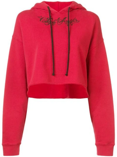 Adaptation Cropped Hoodie In Red