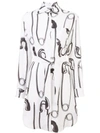 MOSCHINO MOSCHINO SAFETY PIN PRINTED DRESS - WHITE