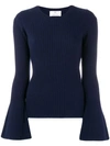 ALLUDE ALLUDE WIDE SLEEVED JUMPER - BLUE