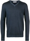 CRUCIANI CRUCIANI V-NECK PULLOVER - BLUE