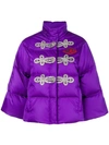 GUCCI GUCCI CRYSTAL-EMBELLISHED PUFFER JACKET - PURPLE