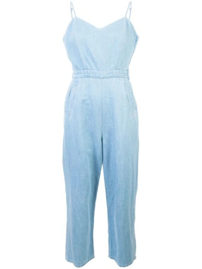 Mother The Cut-it-out Jumpsuit In Blue