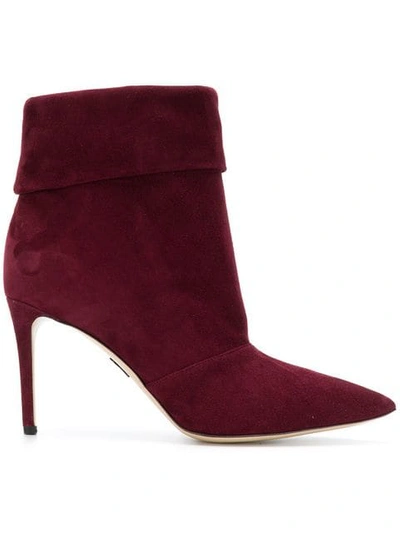 Paul Andrew Stiletto Ankle Boots In Red
