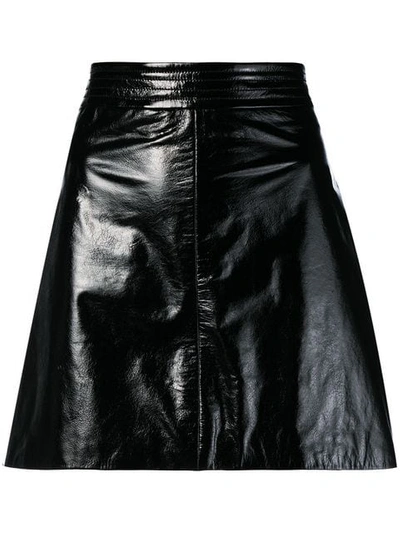 Arma Patent A-line Skirt - Black