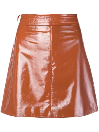 Arma Patent A-line Skirt - Orange