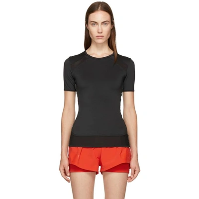 Adidas By Stella Mccartney Essential Panelled Performance T-shirt In Black