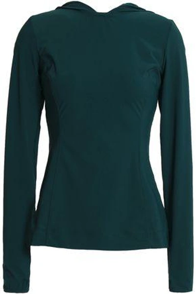 No Ka'oi Woman Stretch Hooded Top Forest Green