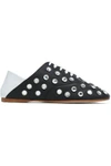 ACNE STUDIOS CONVERTIBLE CRYSTAL-STUDDED TWO-TONE LEATHER BROGUES,3074457345619173276