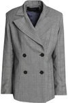 PAPER LONDON PAPER LONDON WOMAN LENI DOUBLE-BREASTED PRINCE OF WALES CHECKED WOOL-BLEND BLAZER GRAY,3074457345619272584