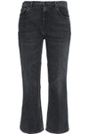 ALEXANDER WANG CROPPED FADED MID-RISE BOOTCUT JEANS,3074457345618741350