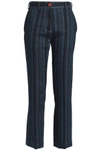 ACNE STUDIOS STRIPED WOOL, LINEN AND COTTON-BLEND STRAIGHT-LEG PANTS,3074457345619173345