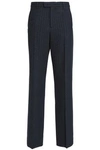 MAISON MARGIELA WOMAN STRIPED WOOL STRAIGHT-LEG PANTS MIDNIGHT BLUE,GB 1016843420085680